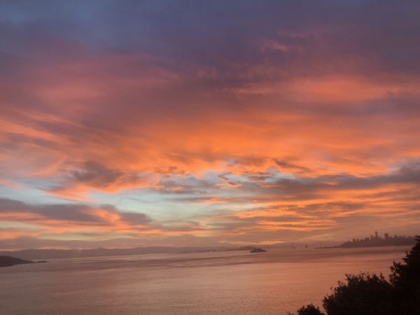 Awesome sunrise over Oakland Hills