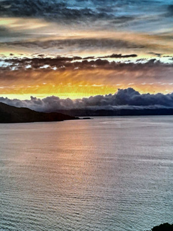 Sunrise over Angel Island in San Francisco Bay