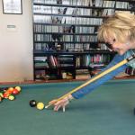 Catherine playing pool